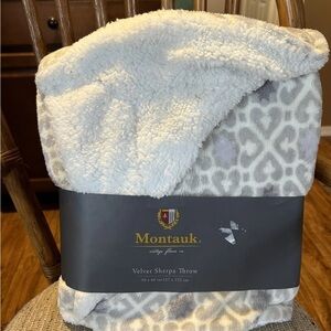 Montauk Velvet Sherpa Throw - Cream and Gray NEW!!